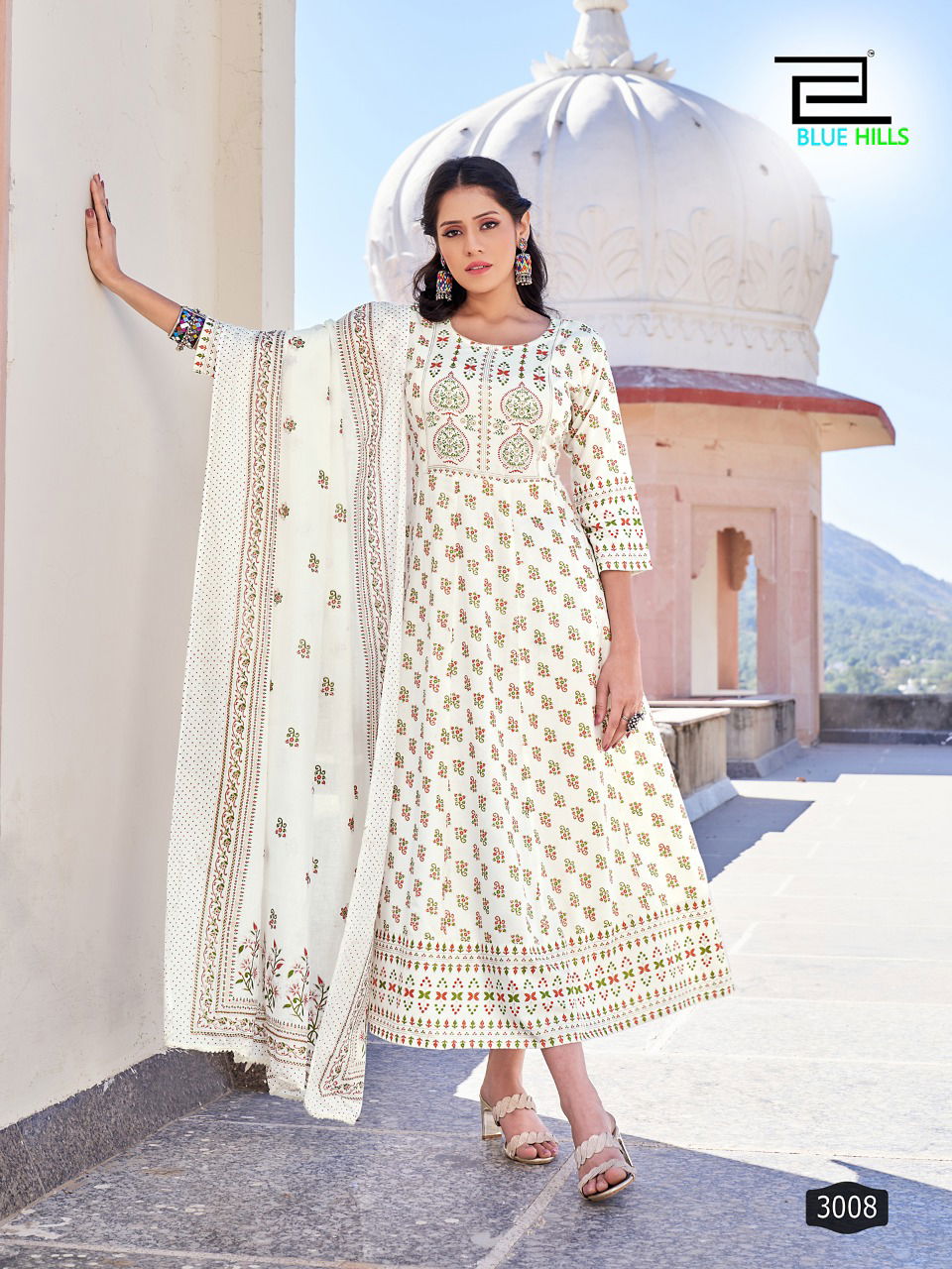 Blue Hills Senorita Vol 3 Heavy Festive Wear Wholesale Printed Kurtis With Dupatta Catalog
